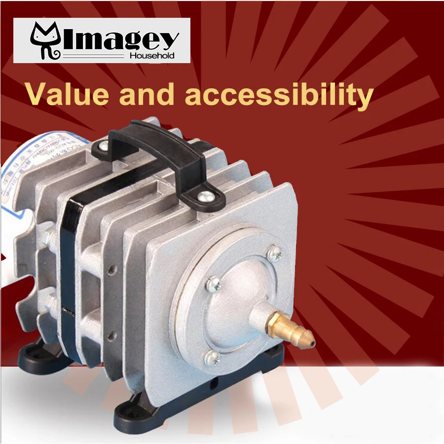 Imagey Single Outlet Commercial Air Pump Electromagnetic Compressor aquarium air pump Fish Tank Oxygen AirPump | Дом и сад