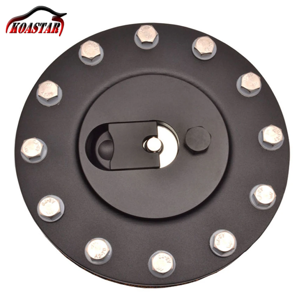 12 bolt Aluminum Billet Fuel Cell Fuel Surge Tank Cap Flush Mount