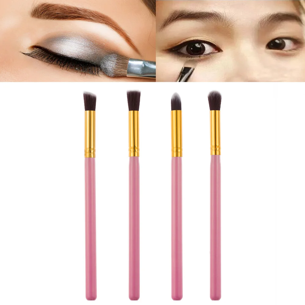 Новое поступление профессиональная 4 шт. розовая ручка косметический инструмент для макияжа тени Пудра основа набор кистей для смешивания - Handle Color: Multicolor 1