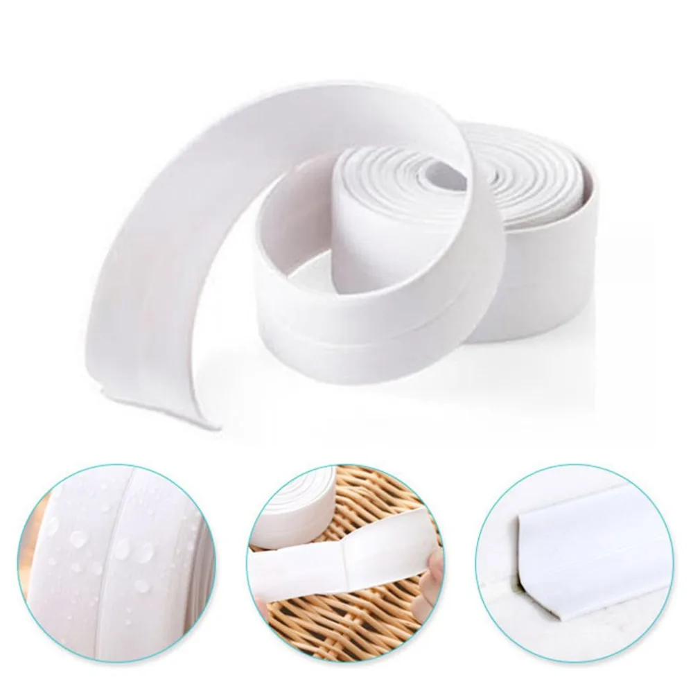 3.2mx3.8cm Mildew Resistant Kitchen Sealing Strip Waterproof Bathroom Wall Stickers Self Adhesive Bath Sealing Strip