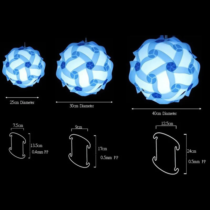 100 наборов креативный IQ абажур DIY гостиная лампа детская комната спальня декоративное освещение пластиковая люстра с абажуром 25 см