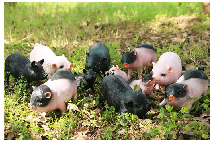 Rustic artificial animal sculpture resin pigs craft decoration outdoor