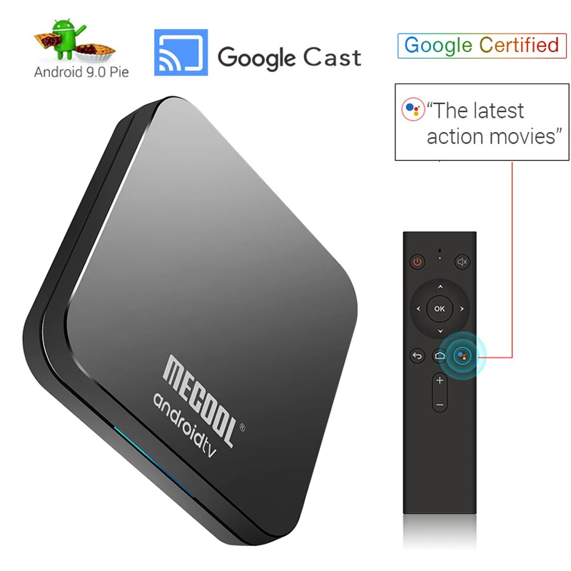 

Mecool KM9 Pro ATV Google Certified Android 9.0 pie TV Box with Voice Remote Amlogic S905X2 4GB LPDDR4 32GB Bluetooth Wifi Boxes