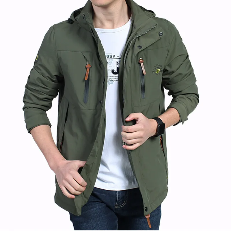 

Top Quality Waterproof Military Jacket Coat 2019 Casual Hooded Spring Autumn Jackets Mens Plus Size 4XL Windbreaker Coat
