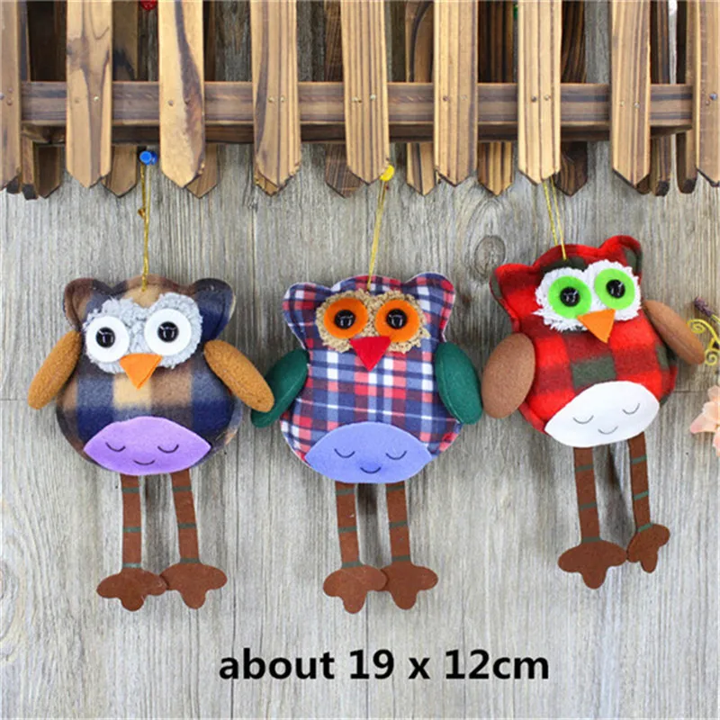 2018 New Merry Christmas Owl Plush Pendant Toys Christmas Tree Nighthawk Owl Dolls Xmas Party Room Shop Home Decor 12pcslot (16)