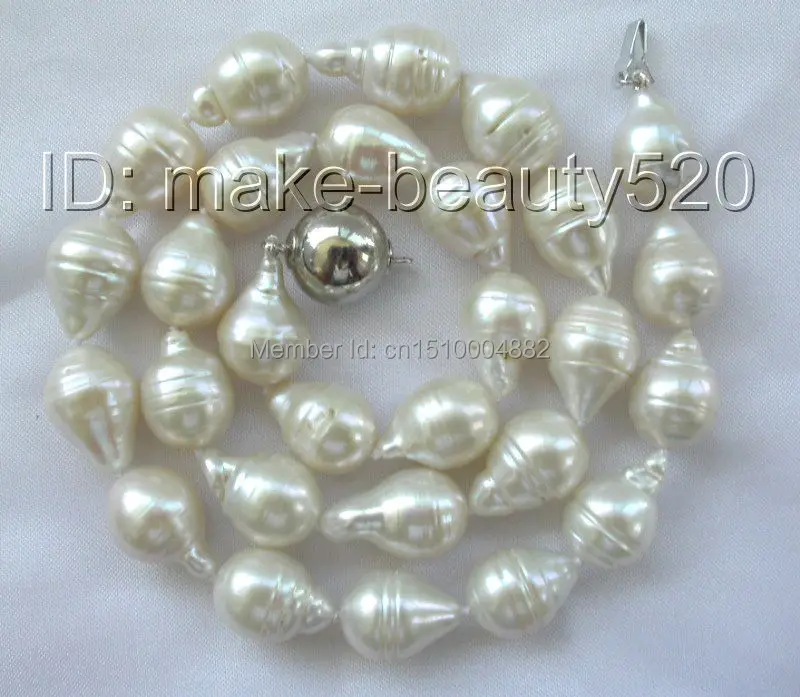 

shitou 0075 16-20mm stunning big baroque white reborn keshi freshwater pearl necklace