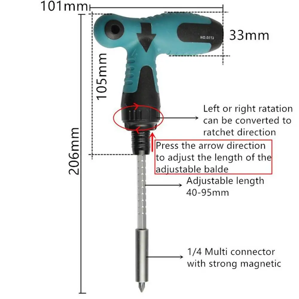 17PCS/Set Ratchet Screwdriver Set T Type Wrench S2 Bit Multifunction Hand Tool Sets Screw Bolt Driver