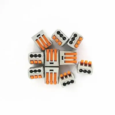 

10PCS Wire Spring Quick Connect 3 Pin Push Clamp Connector 32A Cable Terminal Block XWJ
