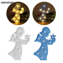 3D шатер Ангел настольная лампа 9 светодио дный Батарея управлением ночник Детская комната Декор