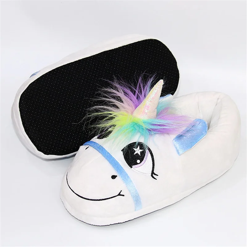 Winter Unicorn Plush Slippers -Unicorn Fashion