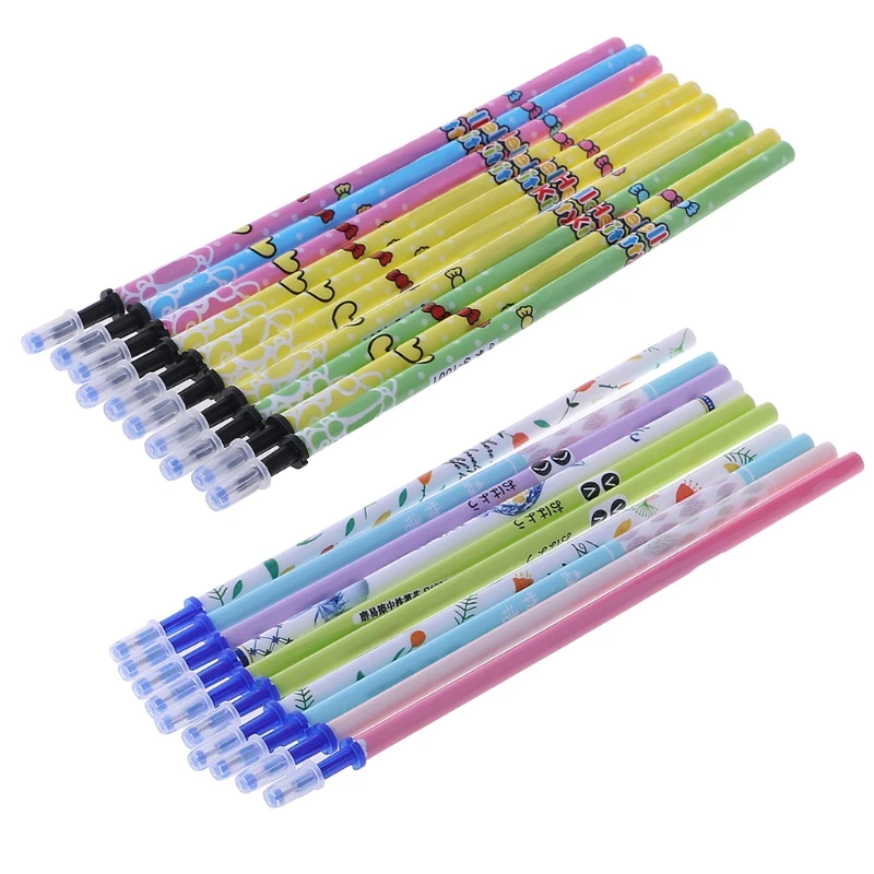

10Pcs 0.5mm Erasable Gel Ink Pen Refills Magic Writing Student Office Supplies