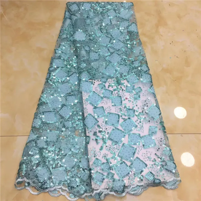 African Sequins Lace Fabric 2019 Embroidered Nigerian Laces Fabrics High Quality French Tulle For Women 517 | Дом и сад
