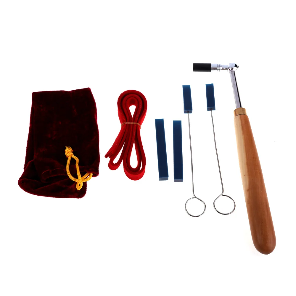 

2018 Hight Quality 6pcs Professional Wood Handle Piano Tuning Hammer w/Mute Tune Tool Kit Set LB SS