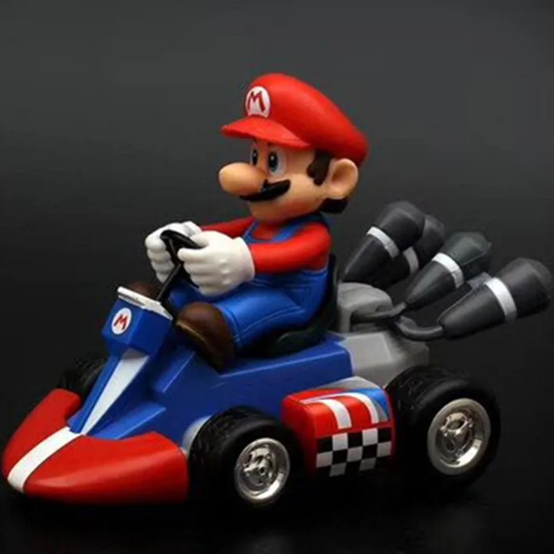 7 Styles Super Mario Bros Action Figure Mario Pull Back Kart Racer Car Donkey Kong Luigi Yoshi Toad Princess Action Figures Toys