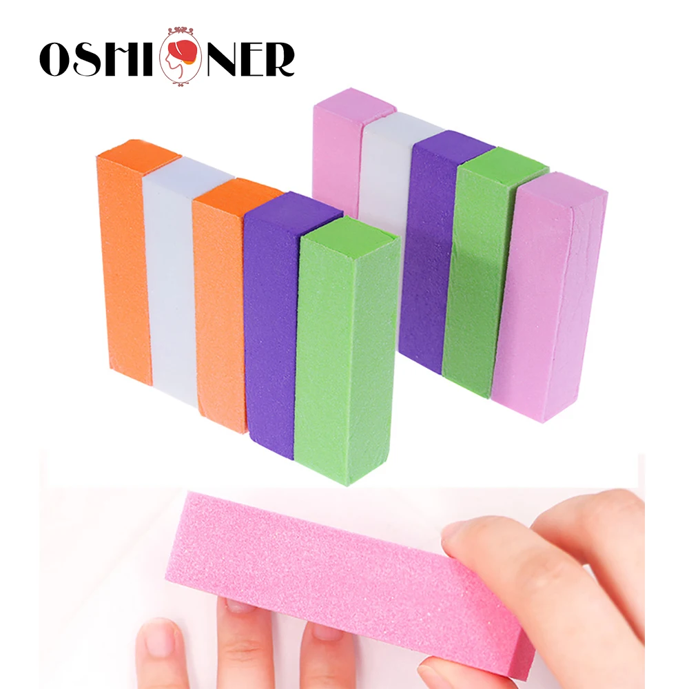 

10 Pcs Tofu Fluorescence Sanding Block Polishing Buffer Sanding Block Files Grit Manicure Nail Art Tips Tool