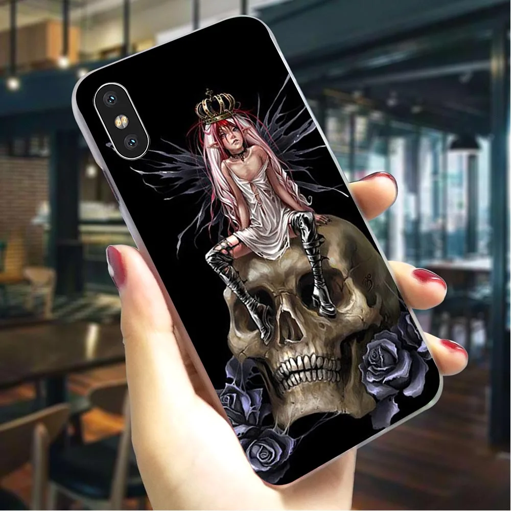 

Hard Cover for iPhone 7 Gothic Skull Fairy Case for iPhone Xs Max Cases X 8 Plus 6 6S 5S 5 SE 11 proBack Covers Ultra Thin