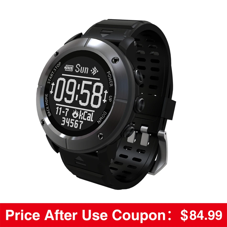 

UW80C OLED 1.2 inch IP68 Waterproof Heart Rate Monitor Barometer GPS Thermometer Remote Control Sport Smart Watch
