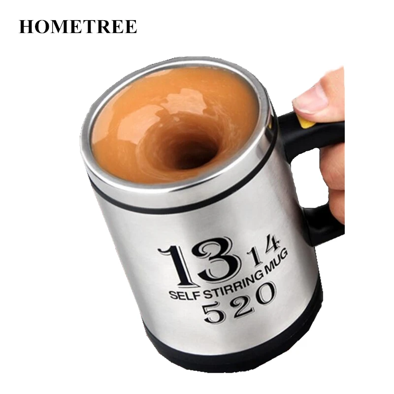 

HOMETREE 400ml Creative Coffee Mug Automatic Electric Self Stirring Mug Milk Mixing Mug Smart Stainless Steel Mix Cup Box H256