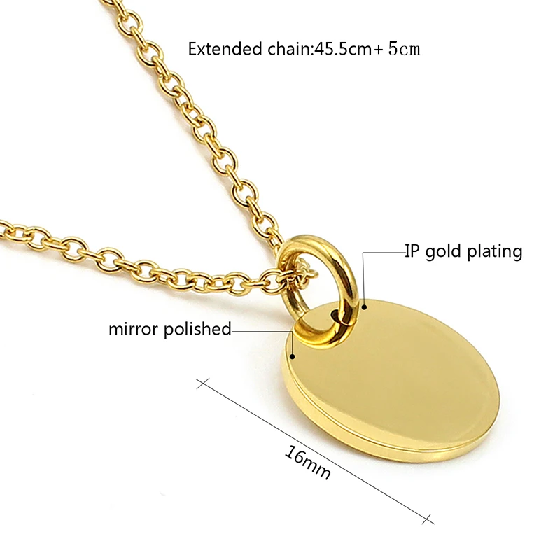 Style Pendant Necklace Engraved Logo 