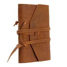 Классический Кожаный Блокнот античный Дневник Журнал с ручной связующая веревка для подарка(коричневый