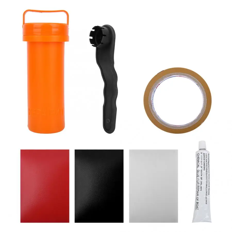 

PVC Boat Repair Patches Glue Set with Wrench Accessory for Inflatable Rubber Boat Dinghy Raft Kayak Rowing Boats Accessories
