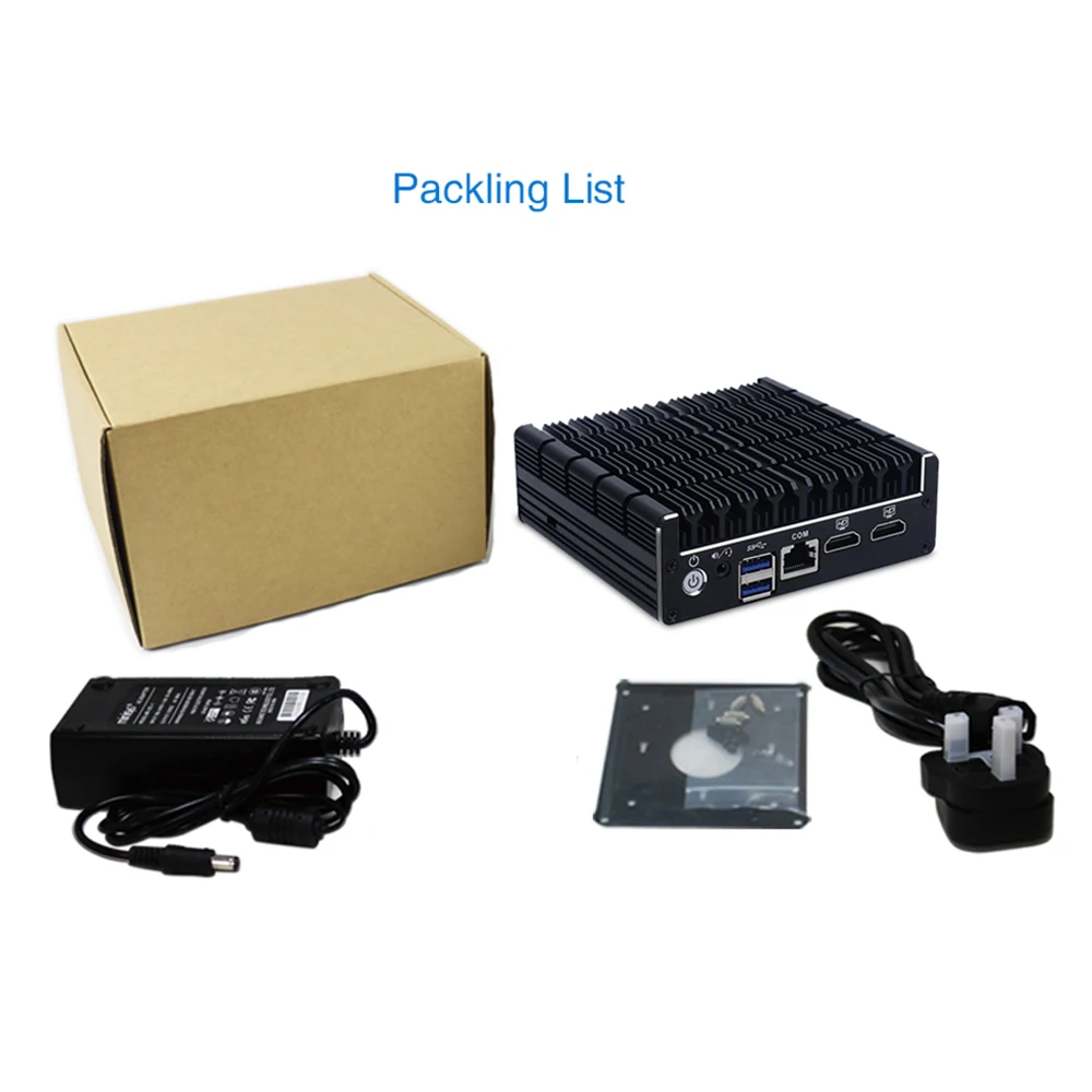 Kingdel Palm Mini PC Quad Core HTPC 4*LAN 2*HDMI 1*COM Intl Celeron J3160 Nettop Computer Pfsense A