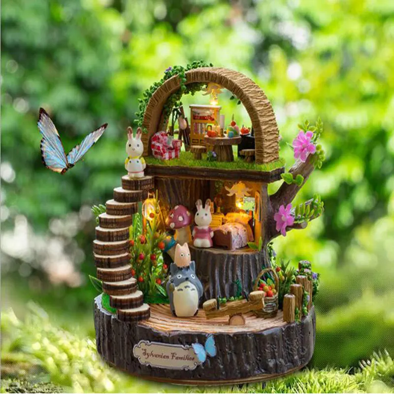 

Newest Doll House Furniture Diy Miniature 3D Wooden Dollhouse Toys for Children Birthday Gifts Fantasy Forest