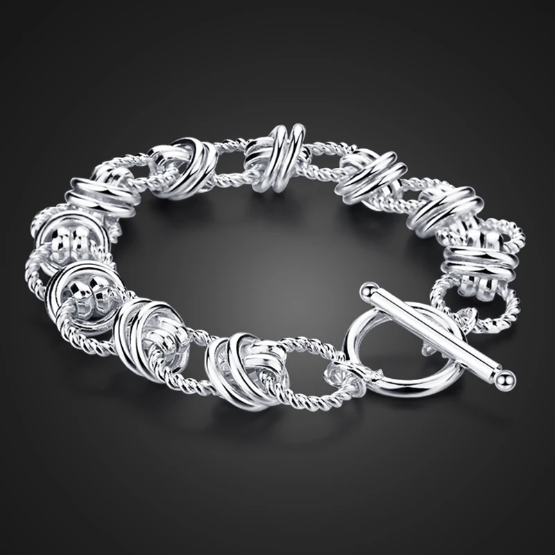 925 пробы серебро браслет для мужчин; универсальные модные тенденции для влюбленных кнут серебряный браслет ювелирные изделия ювелирных изделий