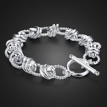 925 пробы серебро браслет для мужчин; универсальные модные тенденции для влюбленных кнут серебряный браслет ювелирные изделия ювелирных изделий