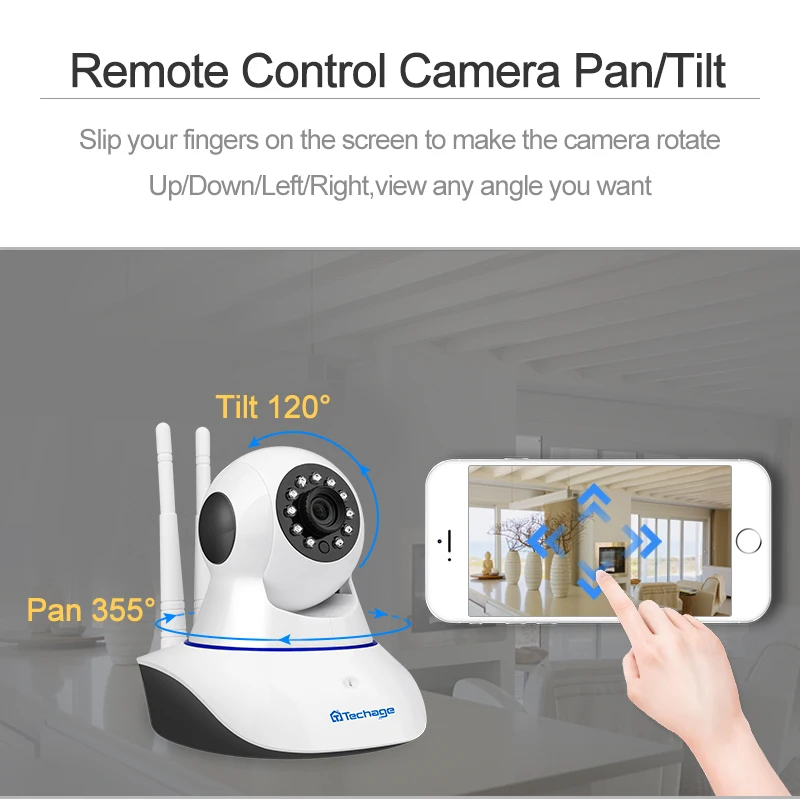 Techage 1080P Беспроводной IP Камера ИК Ночное видение Видеоняни и радионяни купол в