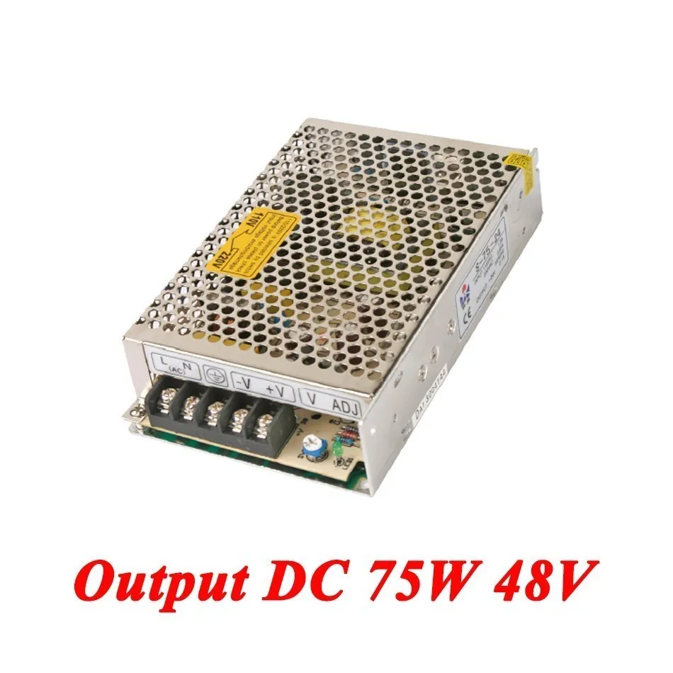 

S-75-48 75W 48v 1.5A Single Output ac-dc switching power supply for Led Strip,AC110V/220V Transformer to DC 48V,led driver SMPS