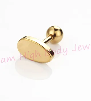 

New Design Raindrop Ear Stud Earring Vacuum Plating For Girl Titanium 316L Stainless Steel Black Gold 16G Bar