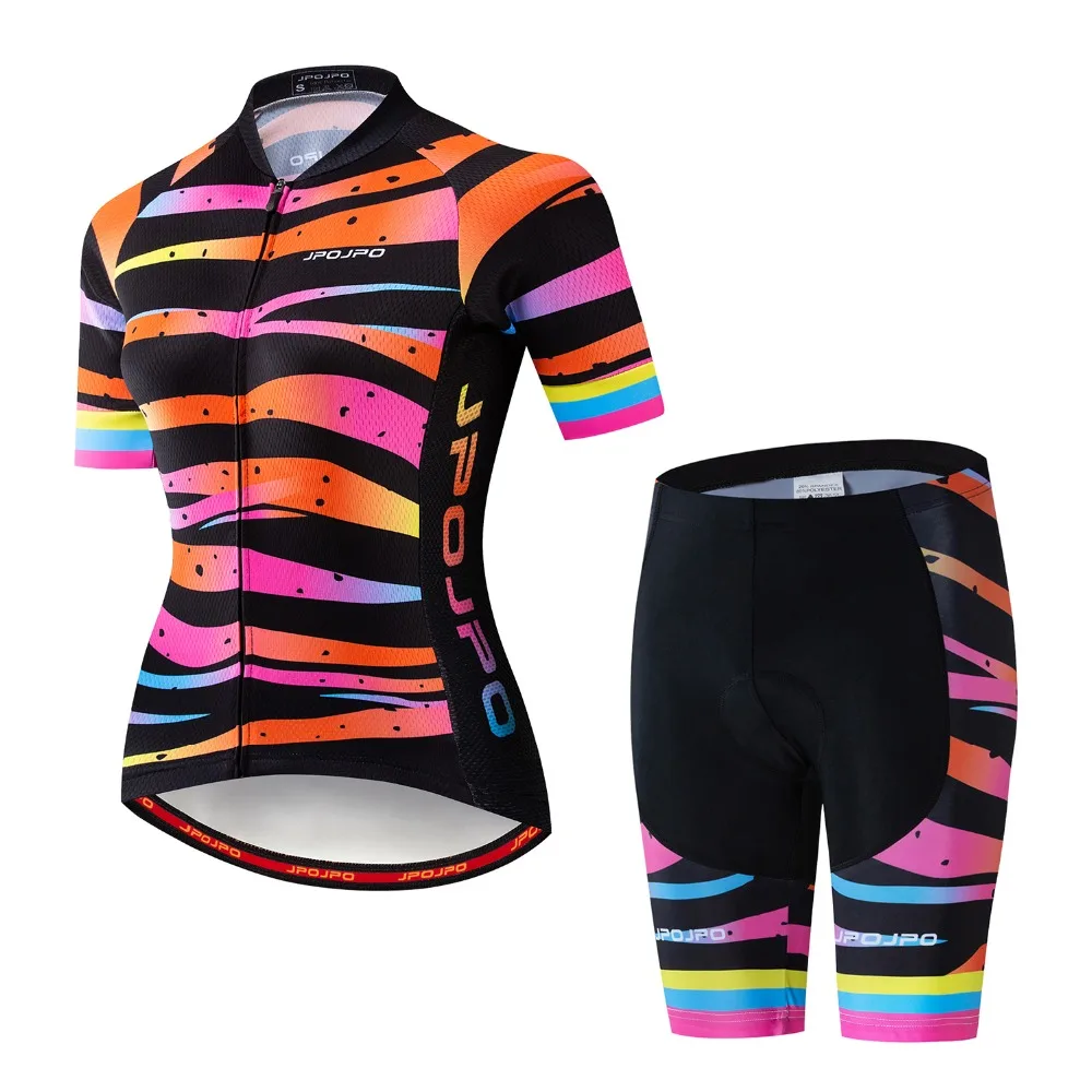 2019 MTB Bike Jersey bib shorts set Ropa Ciclismo maillot Women Cycling jersey Suit bicycle Top shirts Bottom Female wear Blue