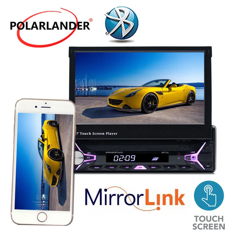 Retractable Touch Screen Car Audio Radio Bluetooth