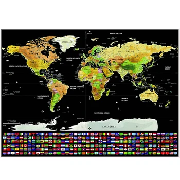 

Scratch Map Scratch Off The World Full Color Deluxe Travel Explore Tracker Maps Poster Flags Edition Deluxe Gift for Travellers