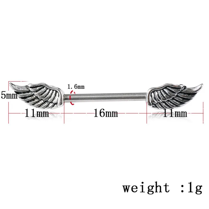 1 предмет, лидер продаж, розовое золото/серебро Цвет крыло штангой кольцо для соска нержавеющая Стальные Шпильки для пирсинга для Для женщин и девочек, ювелирное изделие, подарок