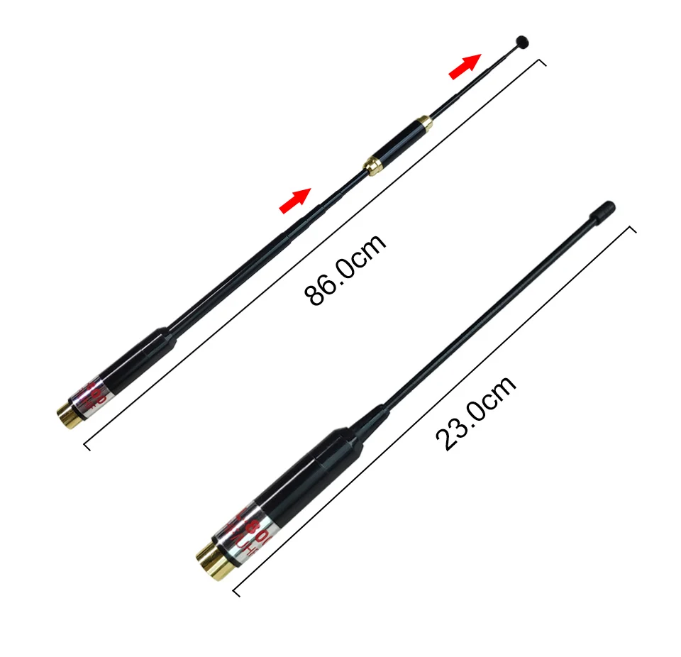 2 шт. SMA-Male телескопическая двойная антенна для рации BAOFENG UV-3R TONFA 985 TYT TH-F5 Yaesu VX-3R/6R/7R двухстороннее радио