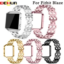 1:1 дизайн металлический соединитель из нержавеющей стали браслет Смарт часы ремешок роскошный для Fitbit Blaze Band Прямая