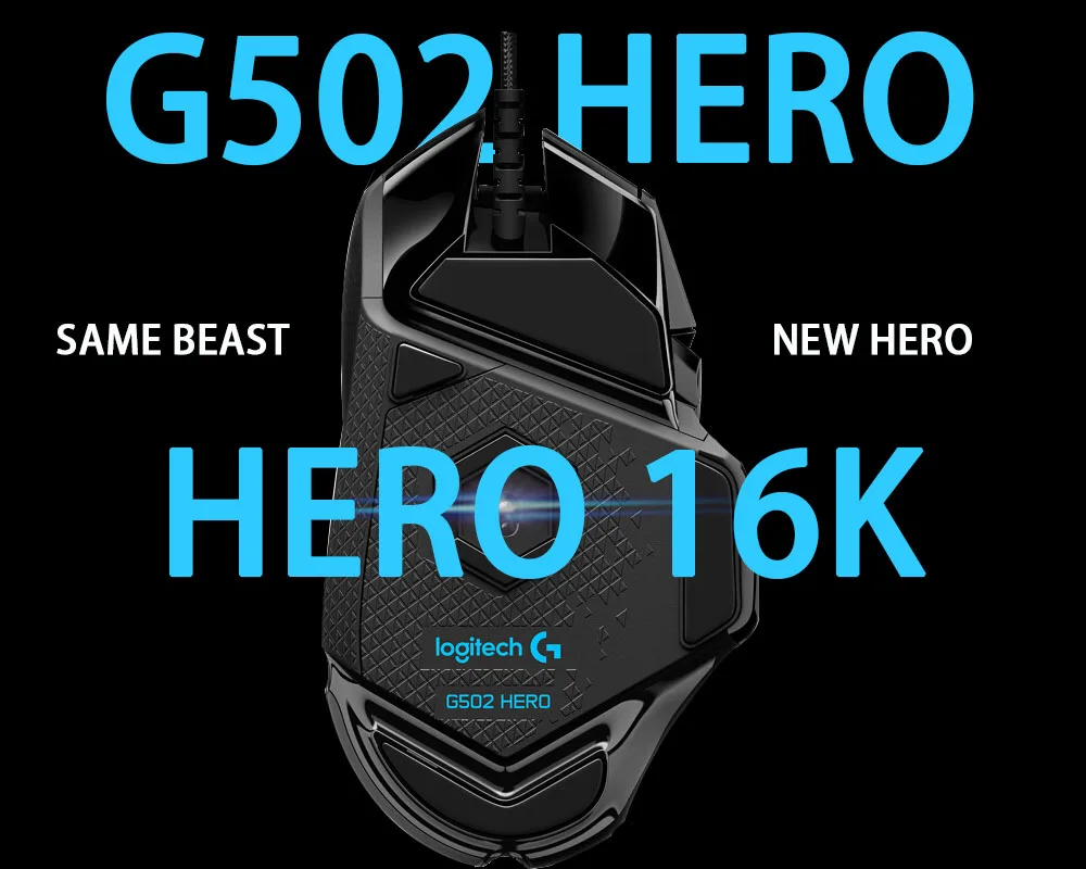 Оригинальная игровая проводная мышь logitech G502 HERO с датчиком HERO 16000 dpi LIGHTSYNC RGB программируемая настраиваемая для всех геймеров