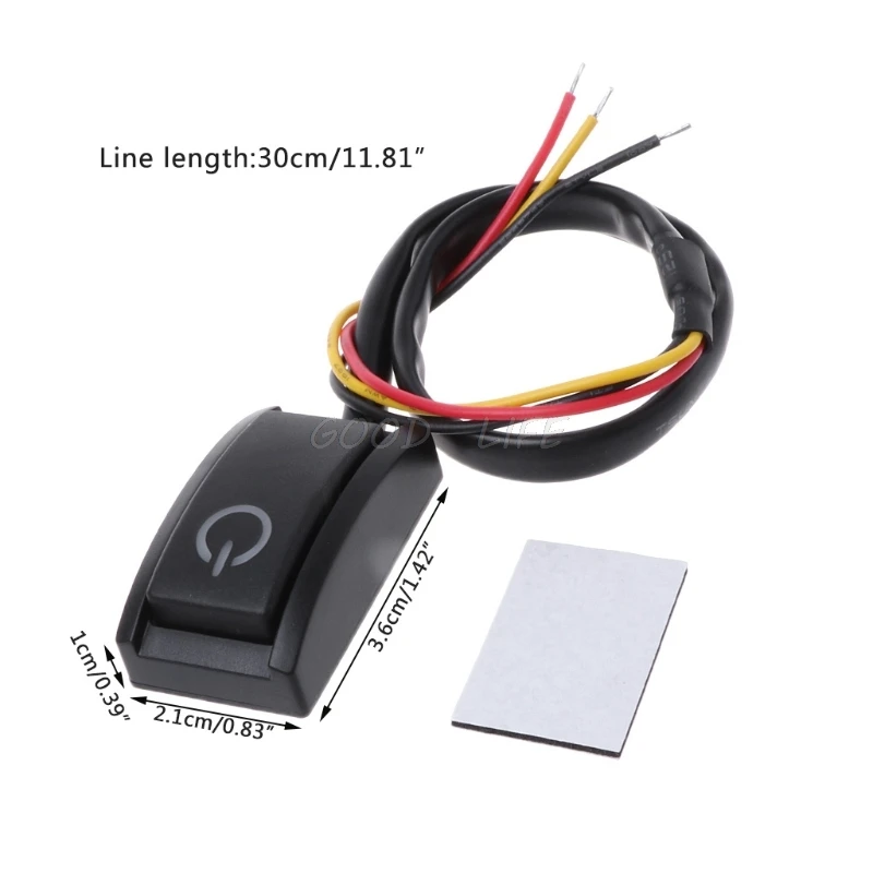 

Car DIY Push Button Latching Turn ON OFF Switch for LED Light Switch DC 12V/200mA 2.4W