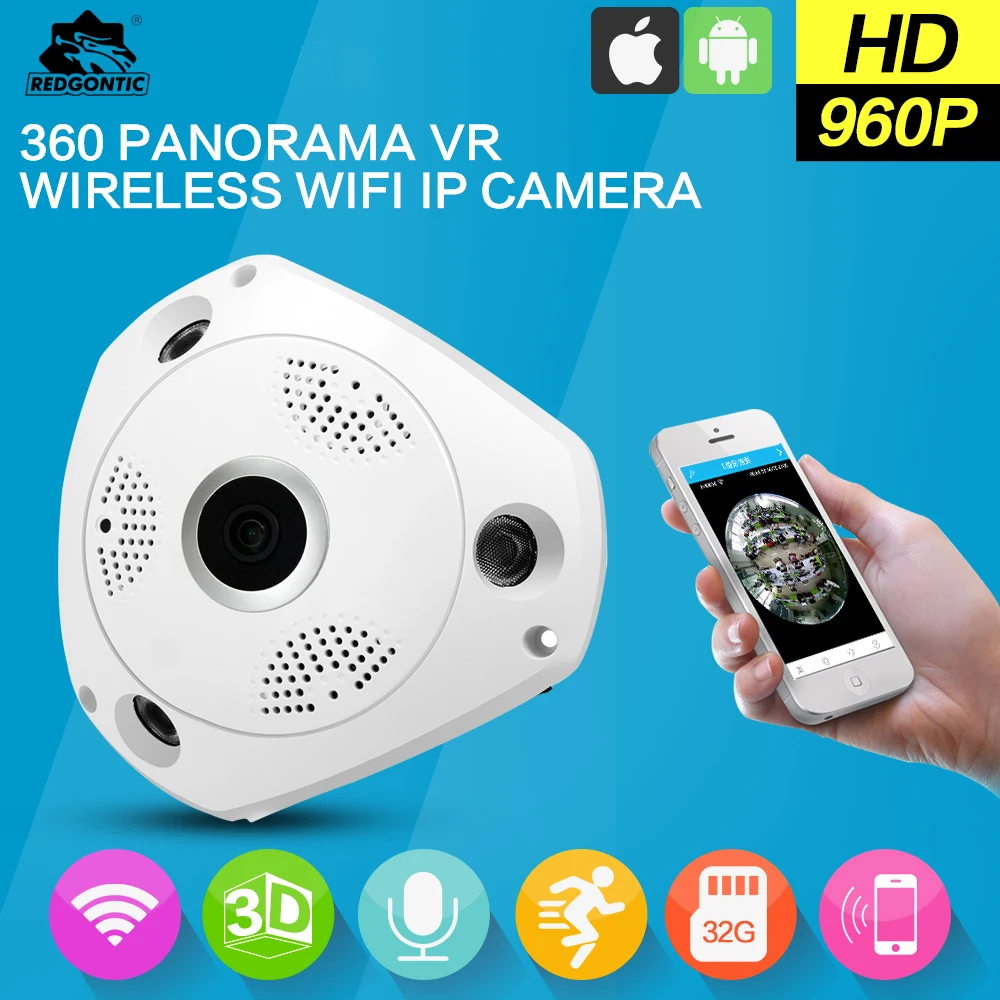 

IP camera HD WiFi 360 VR Panoramic 1.3MP Fisheye ip surveillance camera Night Vision Cam wifi surveillance camera