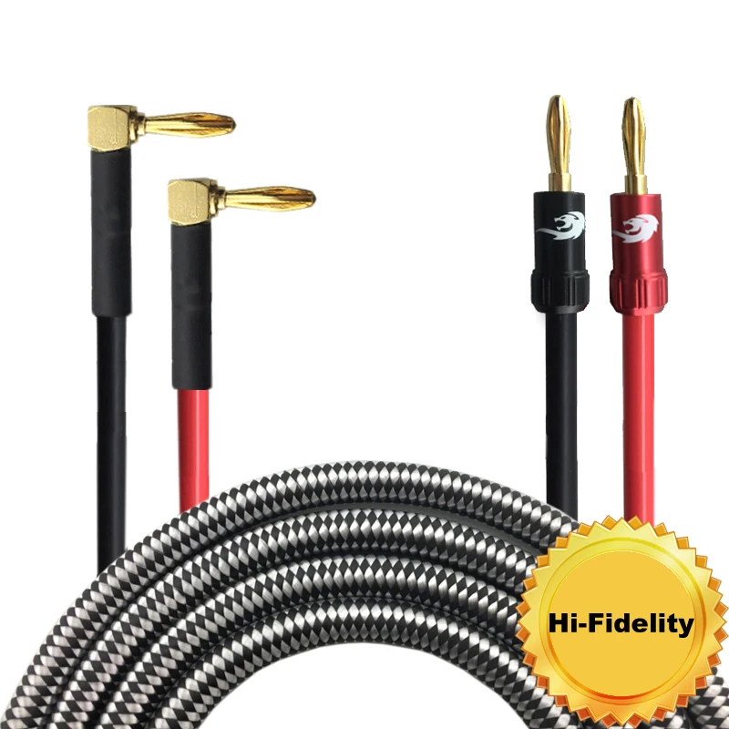 Audiophile Speaker Cable with Angle 3mm Banana Plug Home Theater