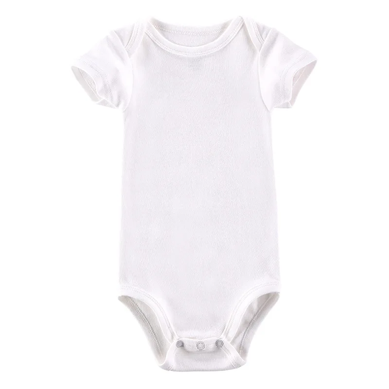 2018 5pcs/lot Baby White Romper Short Sleeve Cotton Infant Baby Clothes