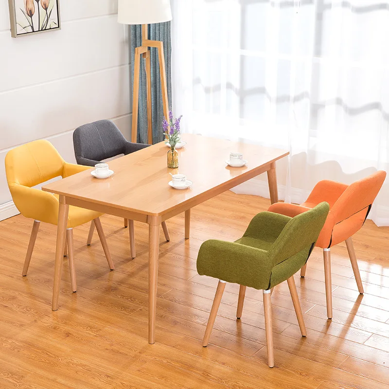 Нордический обеденный стул из твердой древесины, креативный стол, стул, стул с спинкой, современный простой Повседневный стул