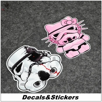 

NO.L306 Star War White Soldiers Hello Kitty 3M Reflective Modified Stickers Waterproof Decals Racing Motorcycle Scratches Cover