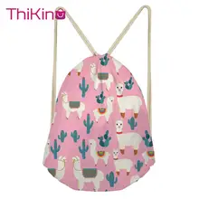 Thikin Альпака шаблон Повседневный мешок на завязках сумка для женщин путешествия рюкзак малыша Softback леди пляжная сумка со шнурком сумка