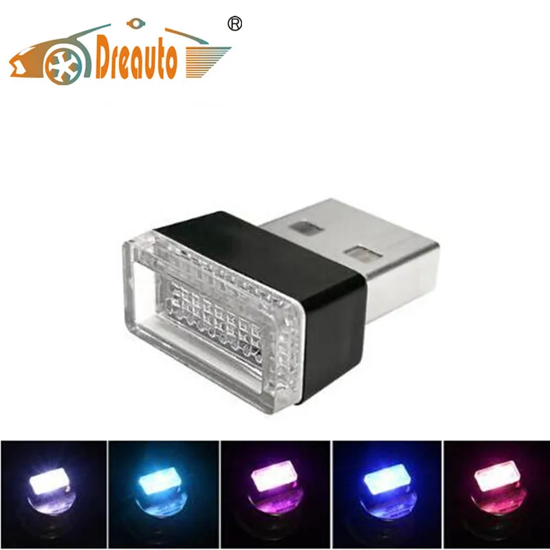 

Dreauto Car USB LED Atmosphere Lights Decorative Lamp Emergency Lighting Universal PC Portable Plug and Play Red/Blue/White
