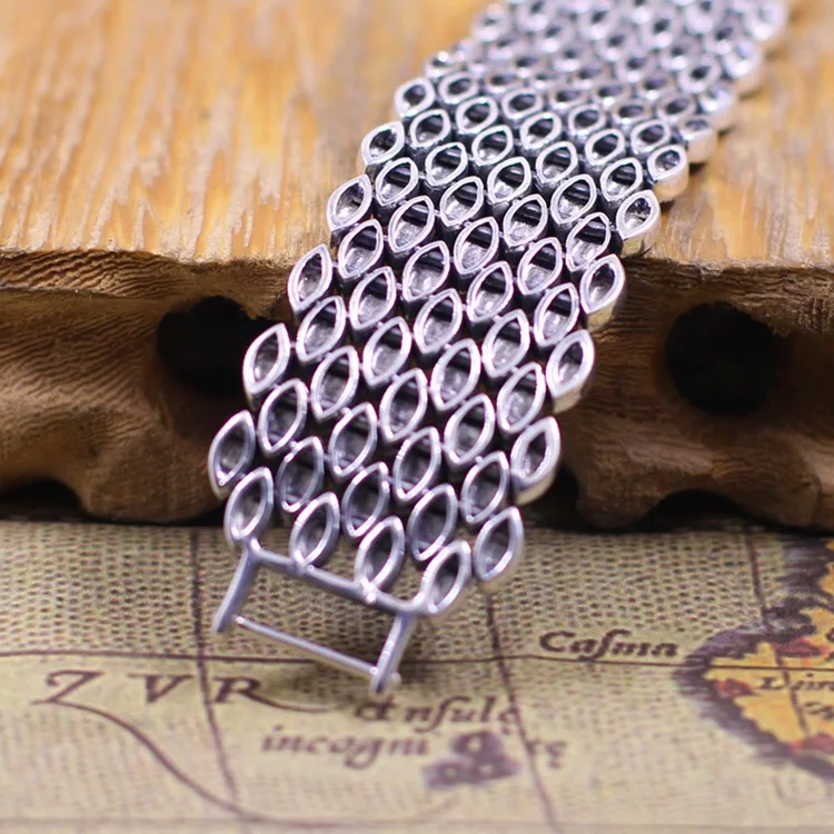 Позолоченный марказит 925 пробы тайское модное серебро ювелирные изделия браслеты для женщин мужчин Винтаж S925 Твердые тайские серебряные цепи браслеты