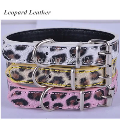 Индивидуальный Леопардовый кожаный ошейник для собак, регулируемый розовый, белый, золотистый цвет, ошейник для собак, товары для маленьких питомцев, размер s, m