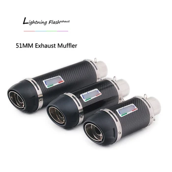 

Carbon Fiber Universal 38-51mm Silencer Motorcycle Exhaust Muffler Pipe Removable DB Killer Escape 250mm 315mm 380mm Black